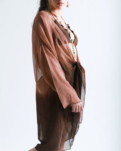 PLUM EMBROIDERED COVER UP
