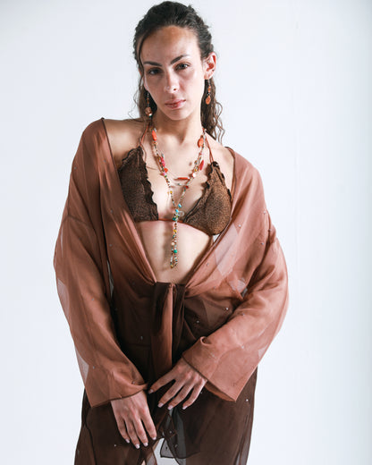 PLUM EMBROIDERED COVER UP