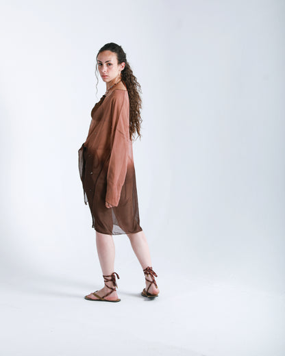 PLUM EMBROIDERED COVER UP