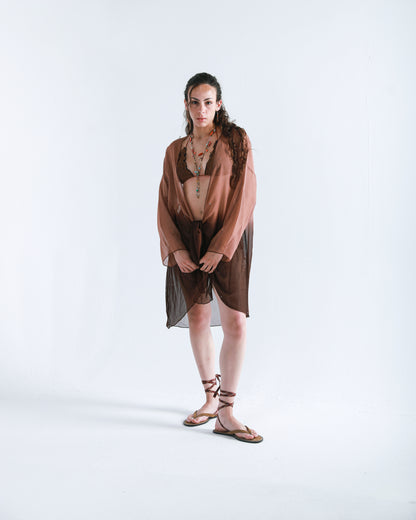 PLUM EMBROIDERED COVER UP