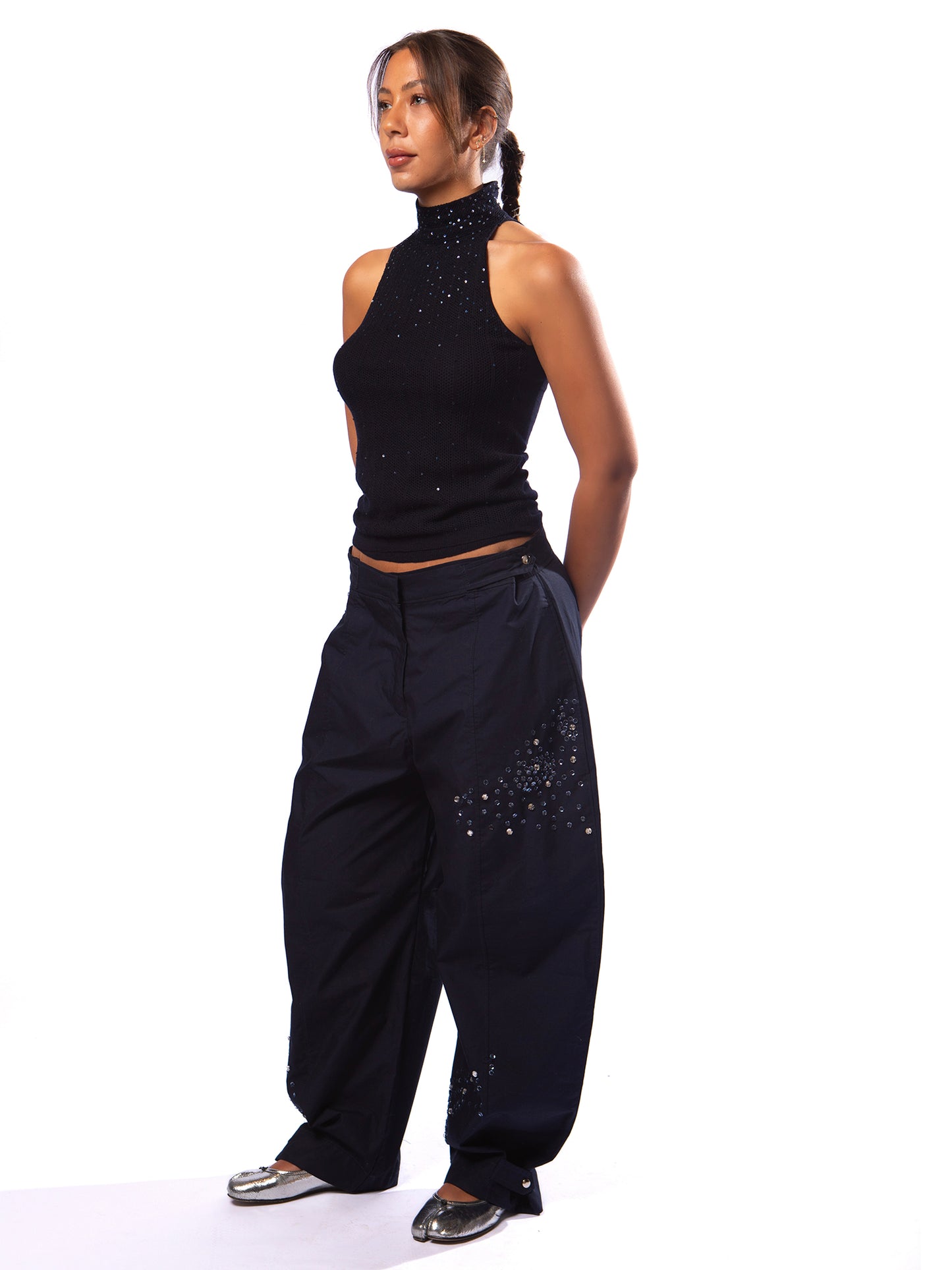 STARRY NIGHT BARREL LEG PANTS