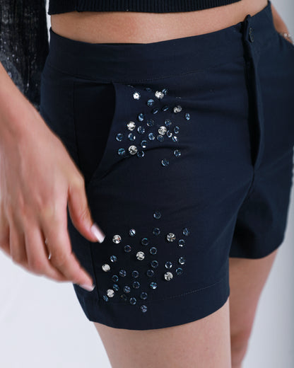 STARRY NIGHT EMBROIDERED SHORTS