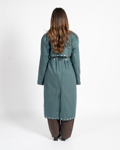 STARDUST TRENCH COAT IN LAGOON