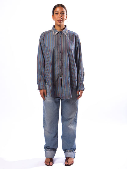 AFTER HOURS SHIRT IN BLUEBERRY